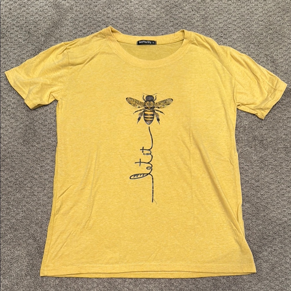SeeYou Shy - Let It Bee Mustard Yellow Graphic Tee